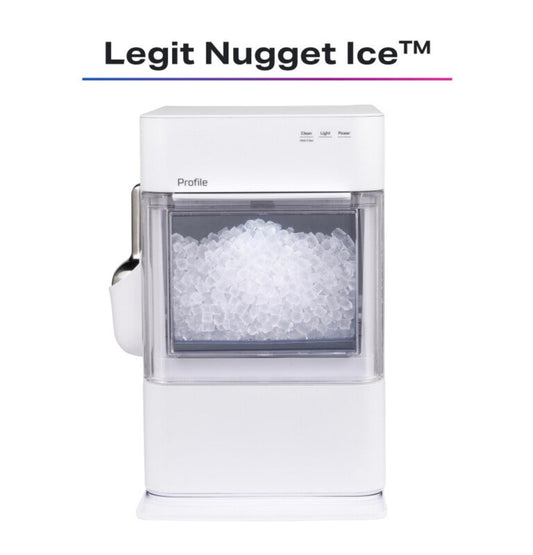 GE Appliances Profile Opal 2.0 Ultra Nugget Ice Maker with Scale Inhibiting Filter Stone White - XPIO23SWOW