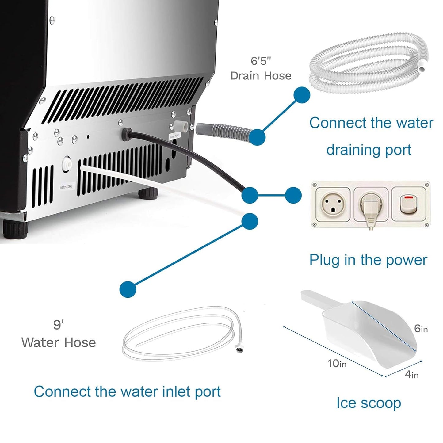 Antarctic Star Commercial Ice Makers Machine Stainless Steel Makers - Z5845AS