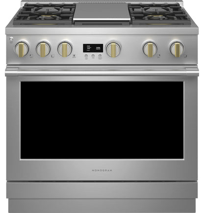 Monogram ZGP364NDTSS 36" All Gas Professional Range with 4 Burners and Griddle Stainless Steel - ZGP364NDTSS