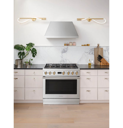 Monogram ZGP364NDTSS 36" All Gas Professional Range with 4 Burners and Griddle Stainless Steel - ZGP364NDTSS