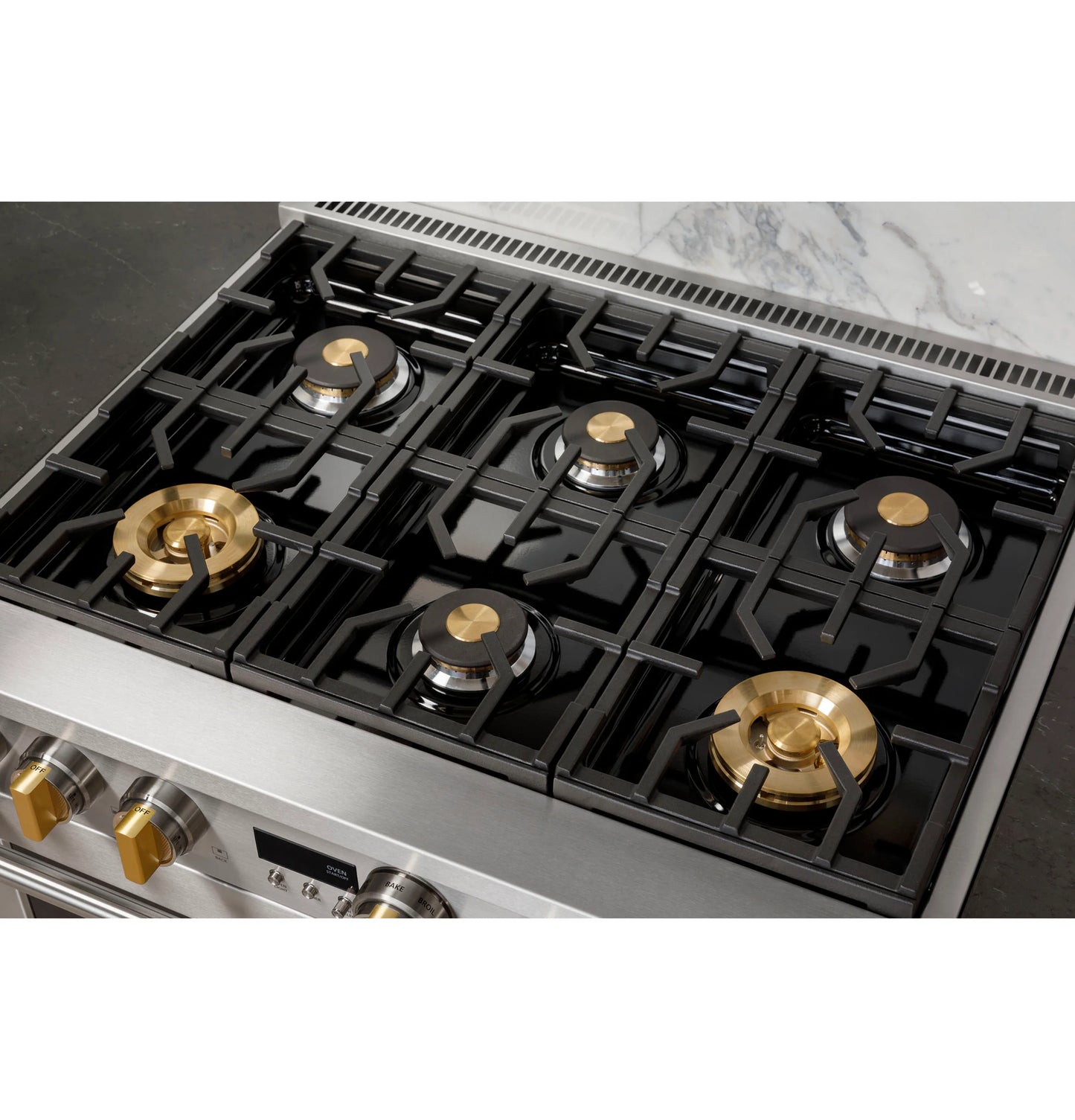 Monogram ZGP364NDTSS 36" All Gas Professional Range with 4 Burners and Griddle Stainless Steel - ZGP364NDTSS