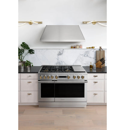 Monogram ZGP486NDTSS 48" All Gas Professional Range with 6 Burners and Griddle Stainless Steel - ZGP486NDTSS