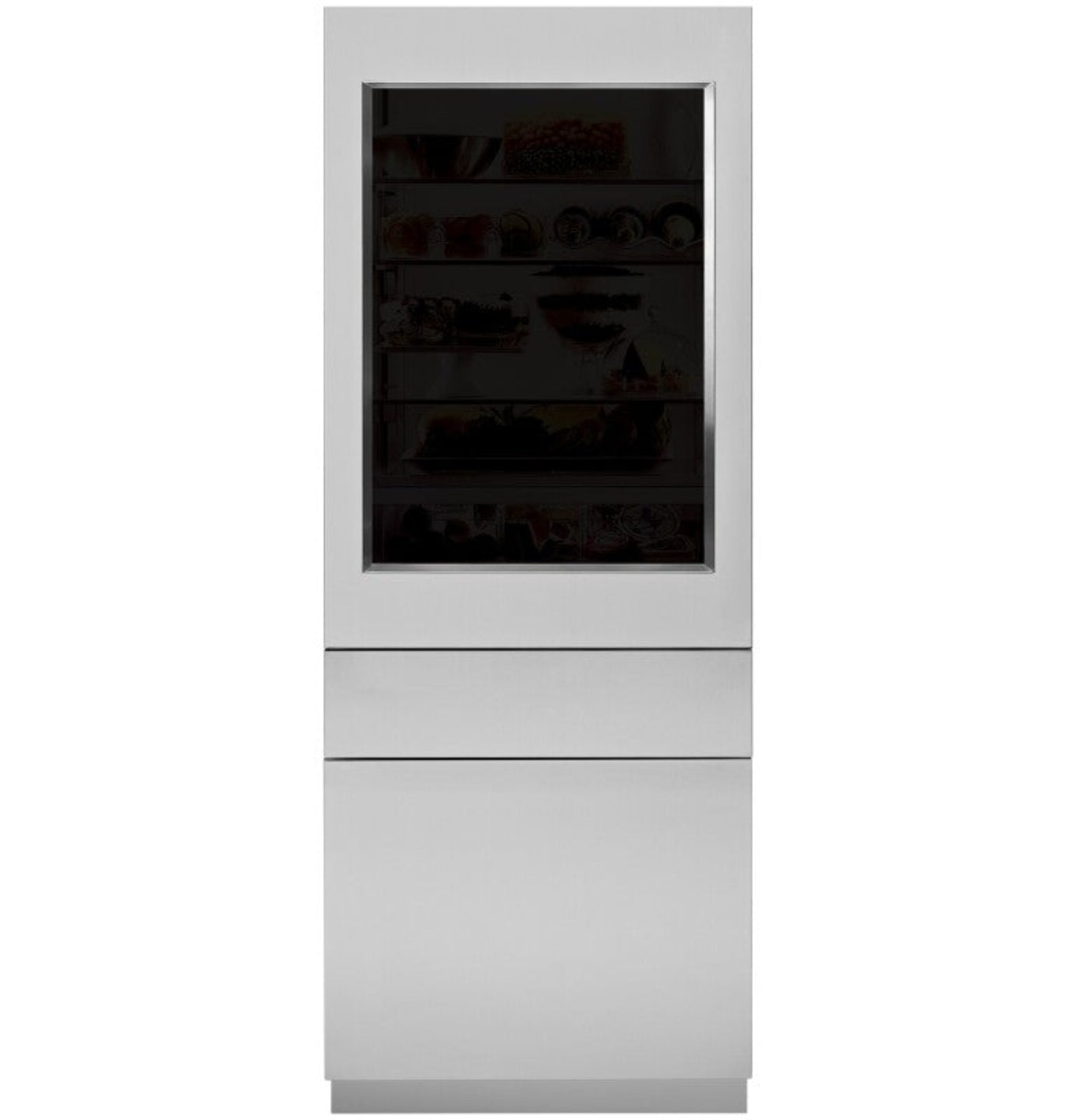 Monogram ZKGSN844NRH 30" Integrated Refer SS Glass Door Panel, 84" Opening -3/4" , RH Stainless Steel - ZKGSN844NRH