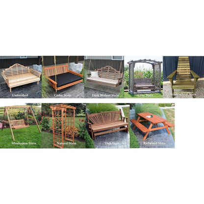 A & L Furniture 43" Sq. Table w/ 4 Backed Benches- Specify for FREE 2" Umbrella Hole - 302C-UNF