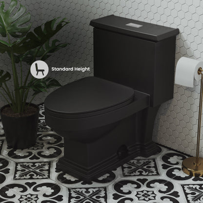 Swiss Madison Voltaire One-Piece Elongated Toilet Dual-Flush 1.1/1.6 gpf in Matte Black - SM-1T113MB