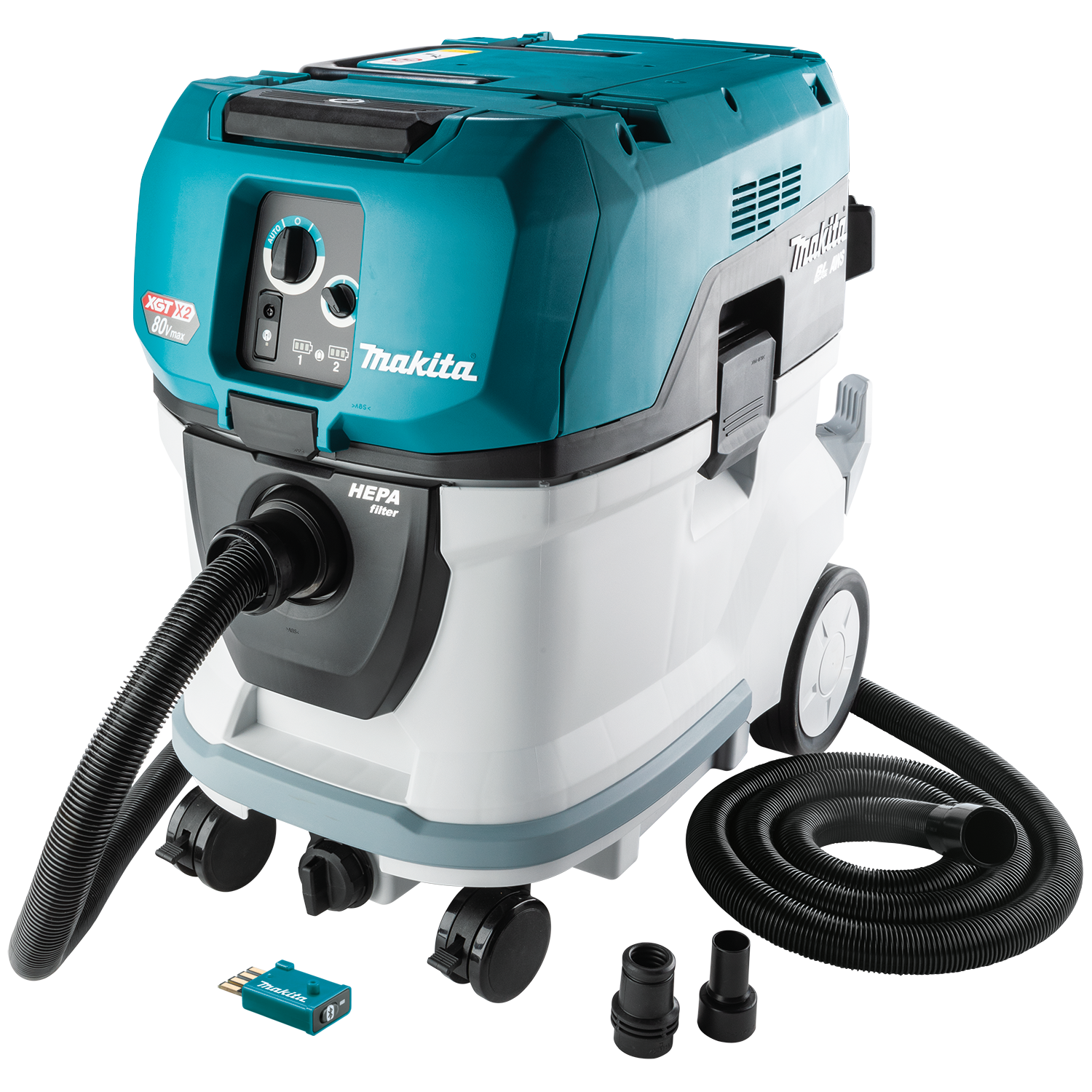 Makita (GCV07PMU) 80V max (40V max X2) XGT Brushless Cordless 10 Gallon HEPA Filter Wet/Dry Dust Extractor/Vacuum Kit, AWS (4.0Ah)