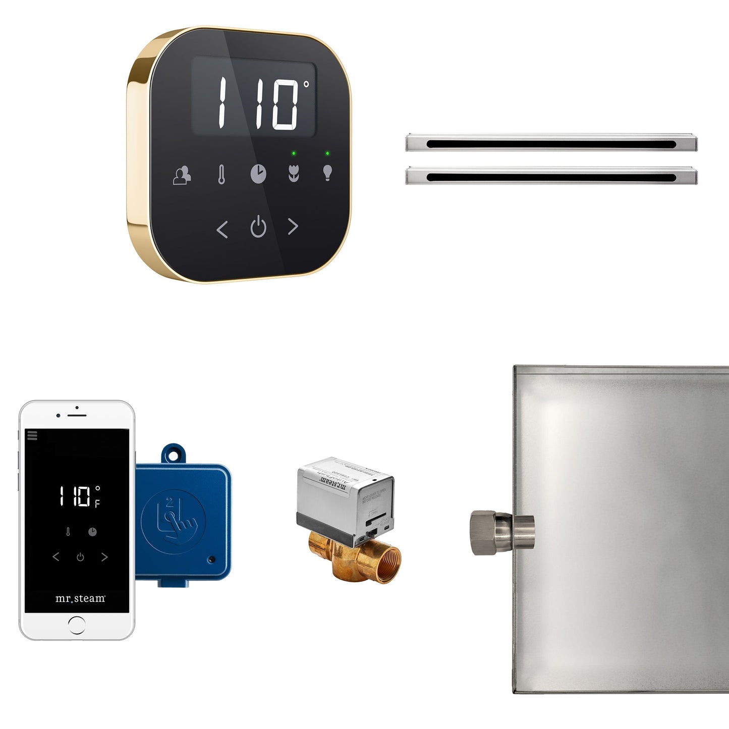 Mr. Steam AirButler Max Linear Package Black Polished Nickel - ABUTLERLXBPN