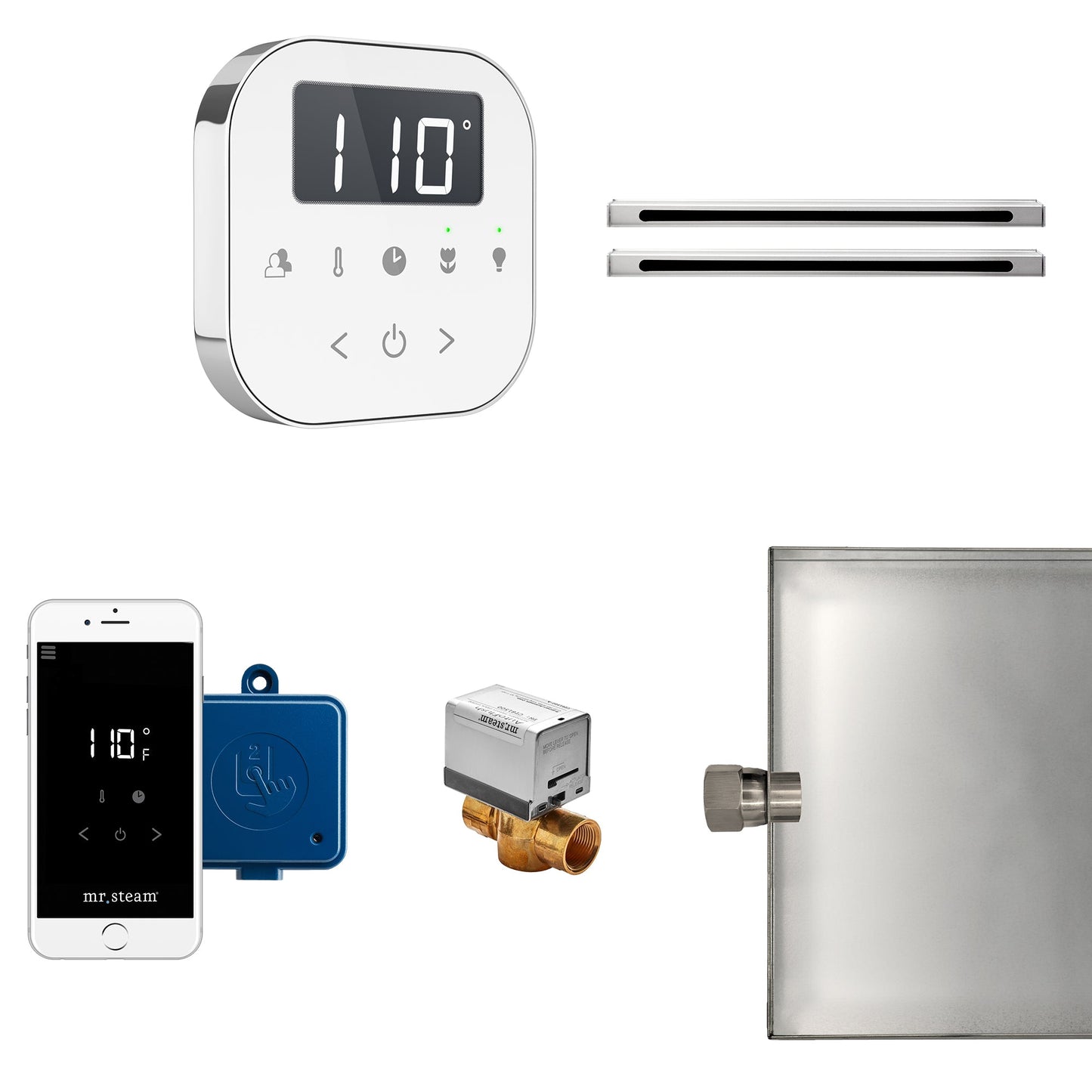 Mr. Steam AirButler Max Linear Package White Brushed Bronze  - ABUTLERLXWBB