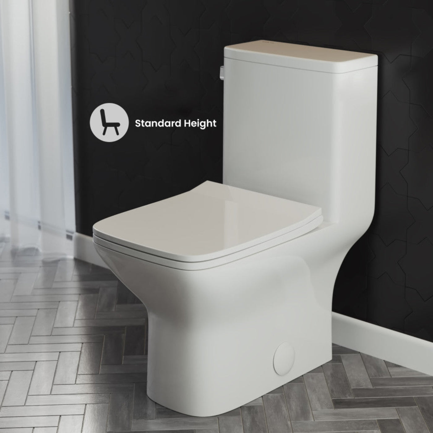 Swiss Madison Carre One Piece Square Toilet Left Side Flush, 10" Rough-In 1.28 gpf - SM-1T272