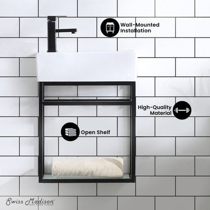 Swiss Madison Pierre 19.5 Single, Metal Frame, Open Shelf, Bathroom Vanity - SM-BV551