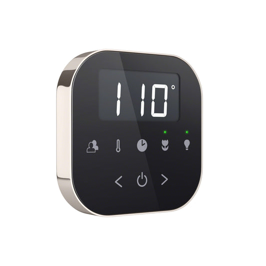 Mr. Steam AirTempo Steam Shower Control in Black with Polished Nickel - AIRTBK-PN