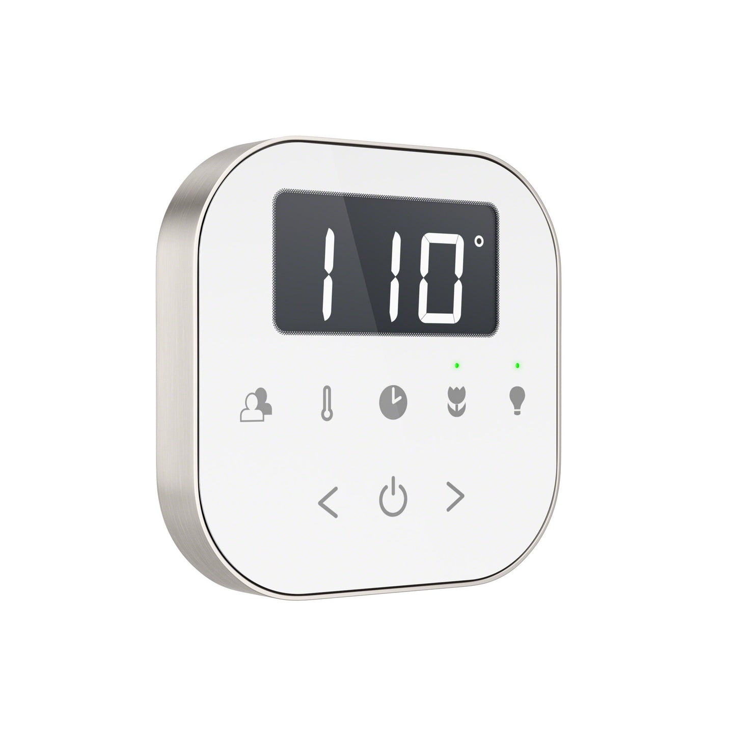 Mr. Steam AirTempo Steam Shower Control in White with Brushed Nickel - AIRTWH-BN