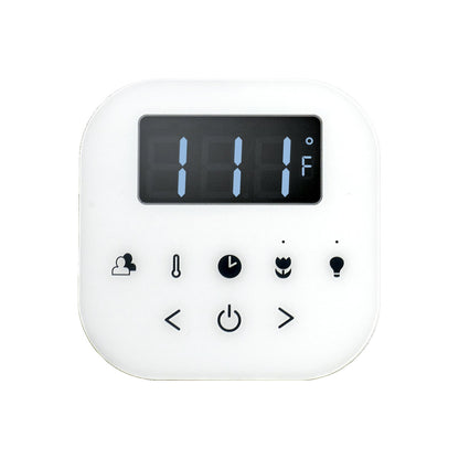 Mr. Steam AirTempo Steam Shower Control in White with Polished Brass - AIRTWH-PB