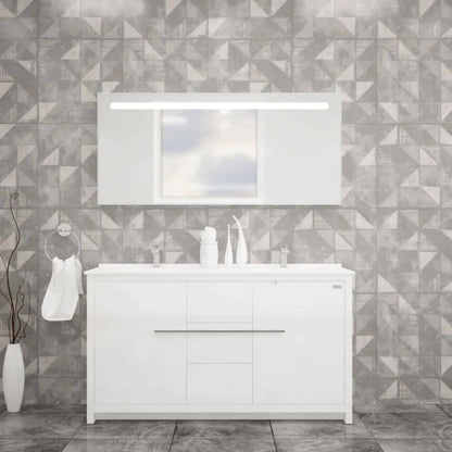 Casa Mare Alessio 60" Bathroom Vanity and Ceramic Sink Combo with LED Mirror - Alessio152GG-60