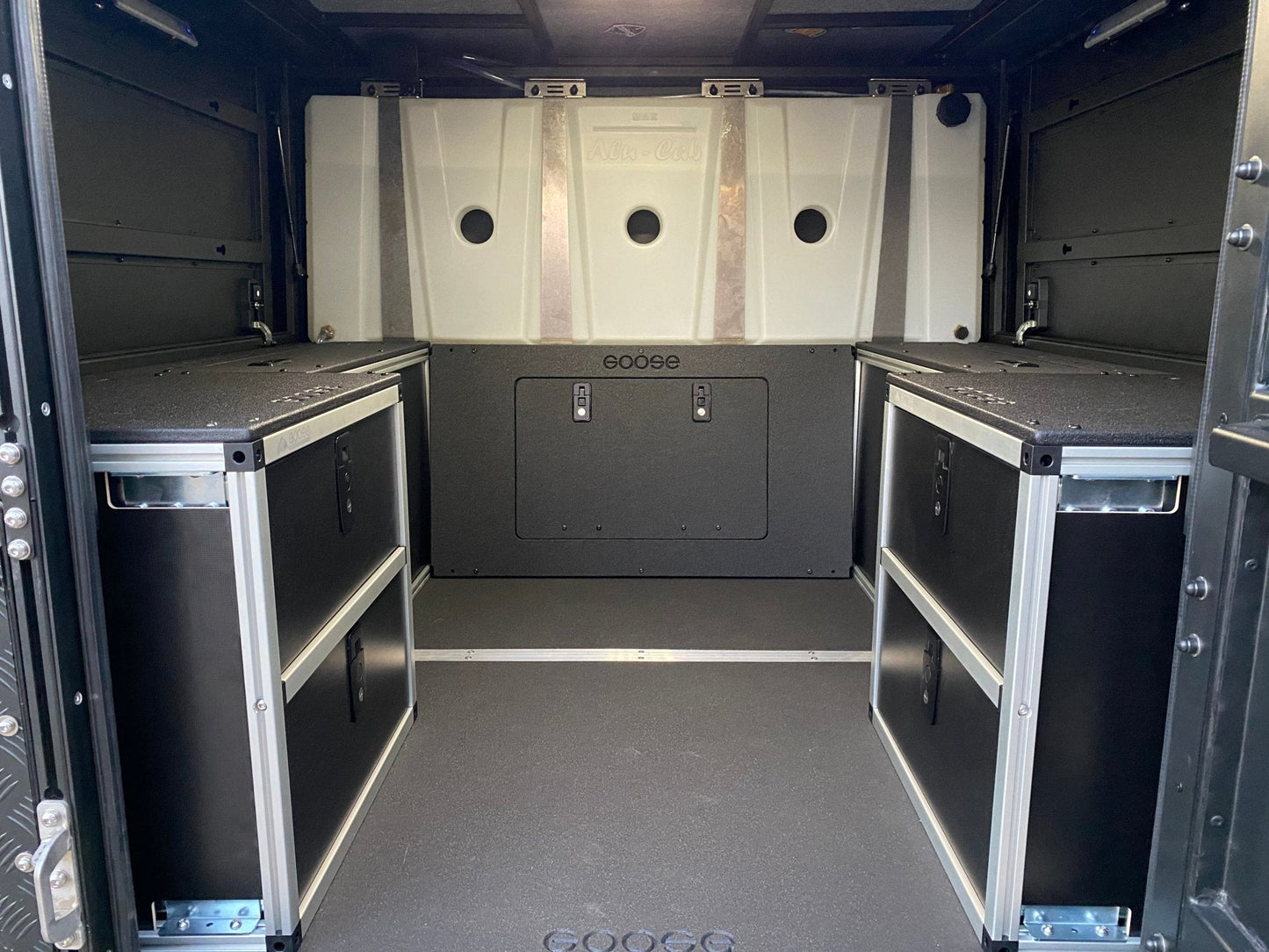 GOOSE GEAR Alu-Cab Canopy Camper - Midsize Truck - Lower Bulkhead Panel - 21" Height - 1797-GGR-SH