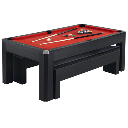Hathaway Park Avenue 7ft Multi Game Table with Top & Benches - BG2530PR