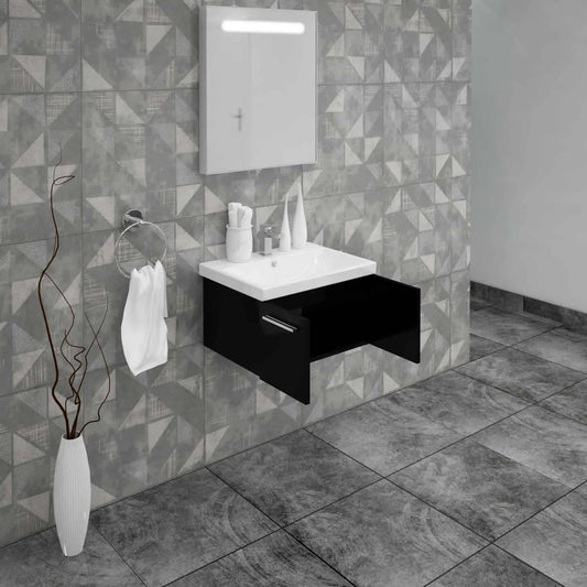 Casa Mare Aspe 24" Bathroom Vanity and Ceramic Sink Combo with LED Mirror - Aspe60GB-24