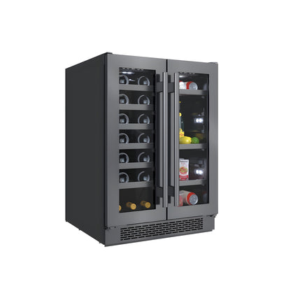 Avallon 24 Inch Wide 21 Bottle Capacity and 64 Can Capacity Undercounter Wine and Beverage Cooler - AWBC242GGFDBLSS