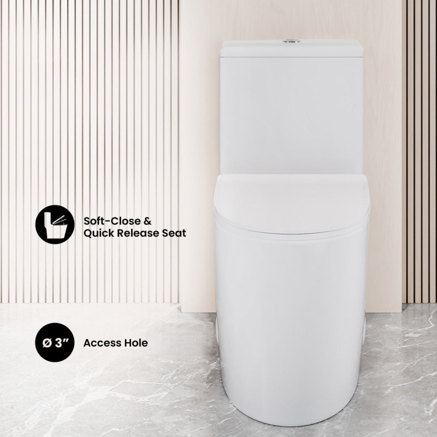 Swiss Madison Dreux High Efficiency One-Piece Elongated Toilet with 0.8 GPF Water Saving Patented Technology - SM-1T180