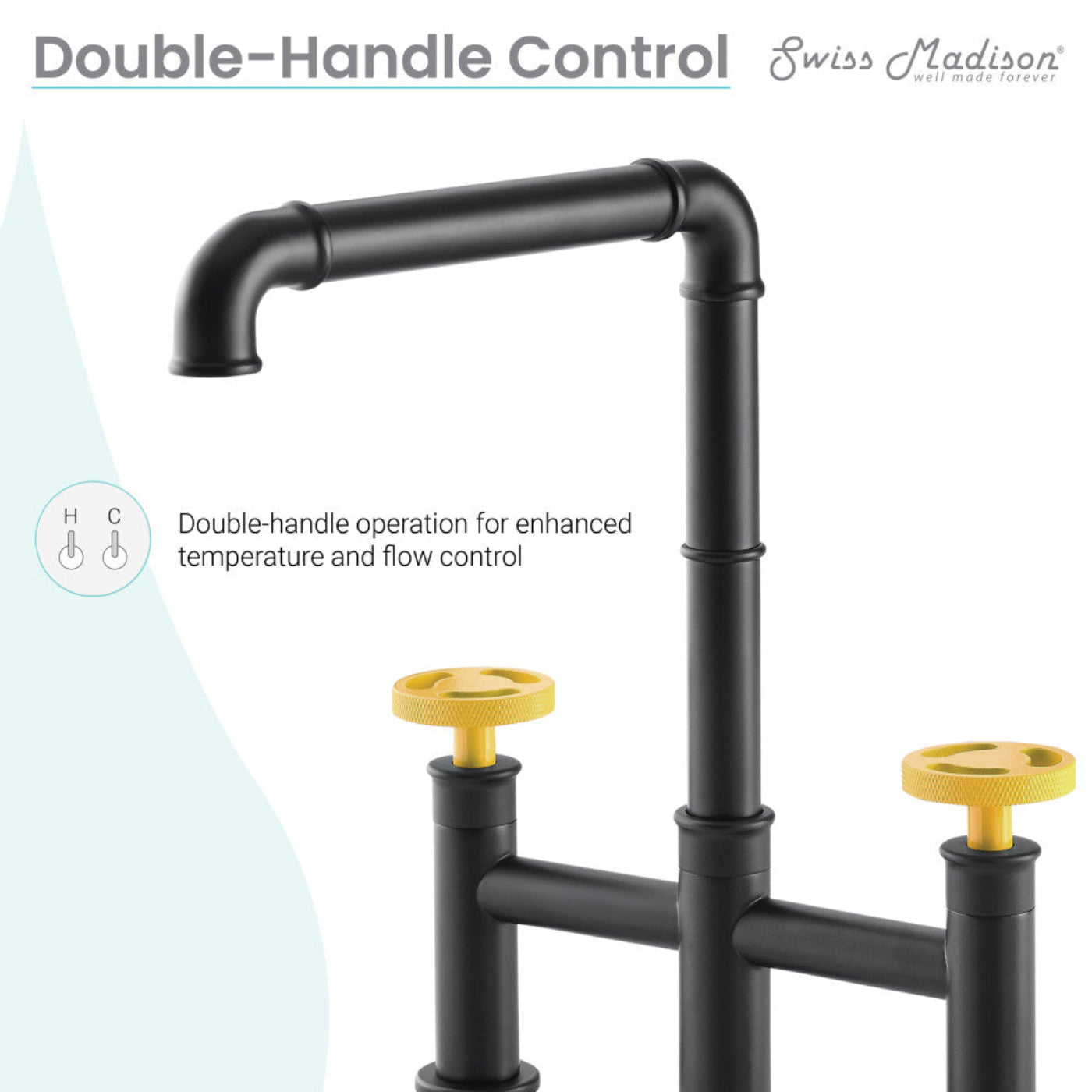 Swiss Madison Avallon Pro Kitchen Faucet in Matte Black & Yellow - SM-KF79EY