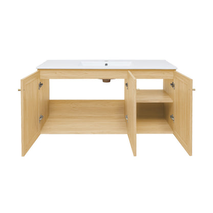 Swiss Madison Classe 48" Wall-Mounted Bathroom Vanity in Natural Oak - SM-BV2807NO