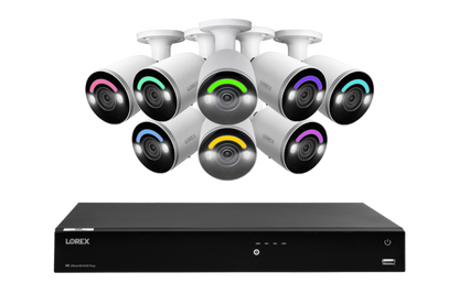 Lorex Fusion Series 4K 16 Camera Capable (Wired or Fusion Wi-Fi) 6TB Wired NVR System with H12 Wired 4K IP Bullet Cameras - N4K6SL-168WB-E863