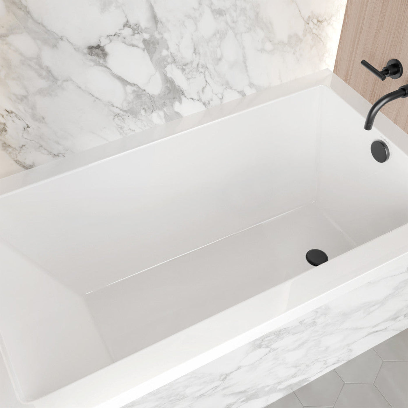 Swiss Madison Voltaire 54 x 30 Right Drain Soaking Alcove Bathtub in Glossy White - SM-AB563