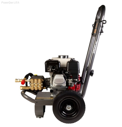 BE Power Equipment 2500 PSI  3.0 GPM Gas Pressure Washer with Honda GX200 Engine and General Triplex Pump - PowerGen USA - B2565HGS