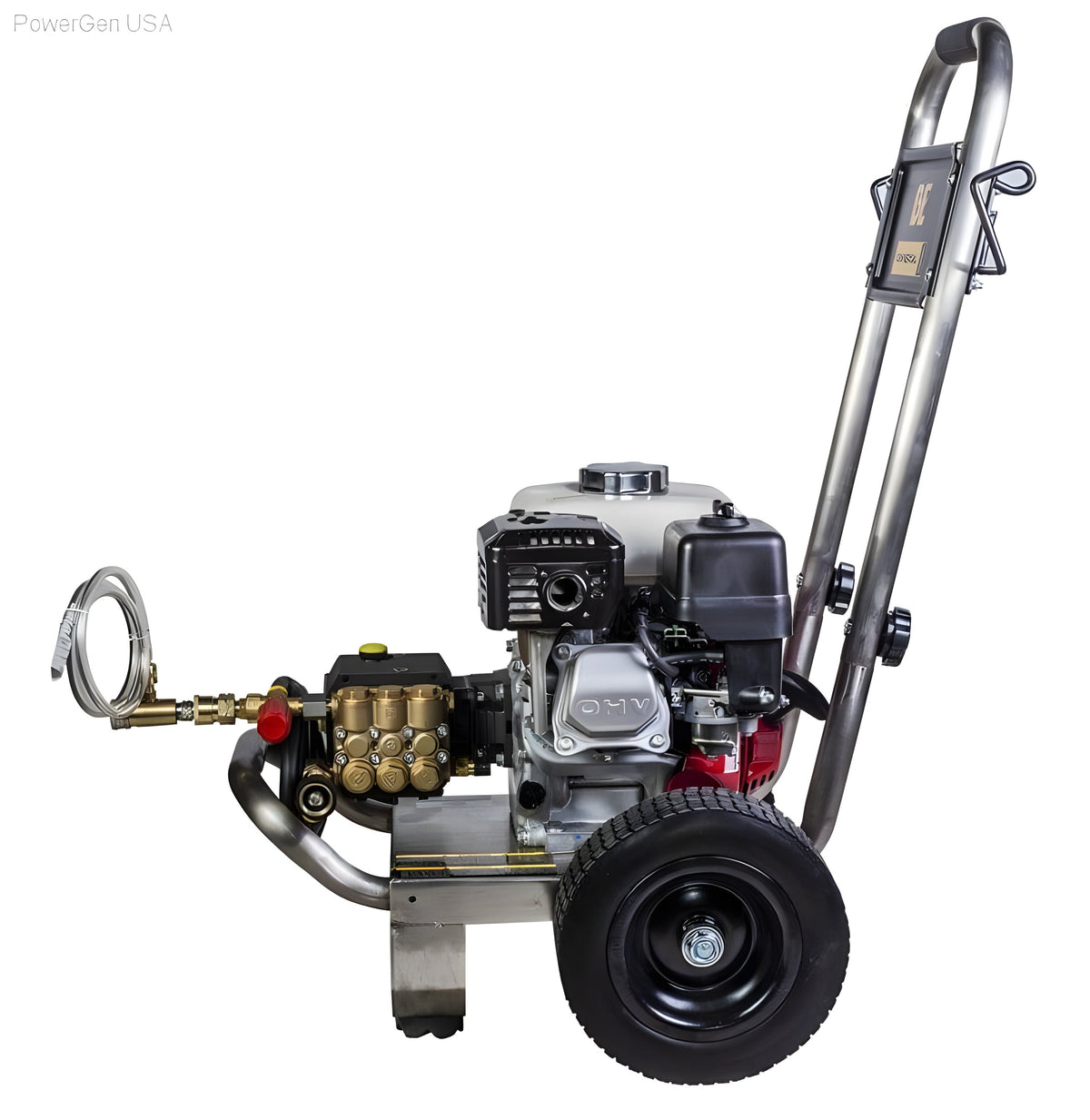 BE Power Equipment 2500 PSI  3.0 GPM Gas Pressure Washer with Honda GX200 Engine and General Triplex Pump - PowerGen USA - PE-2565HWSGENSP