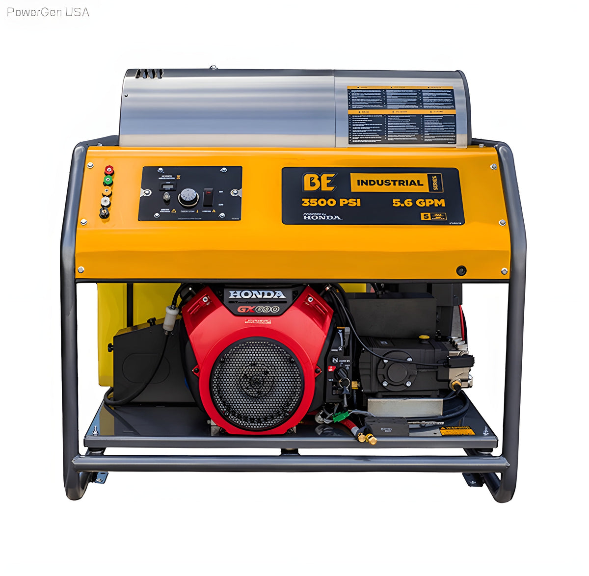 BE Power Equipment 3500 PSI  5.6 GPM Hot Water Pressure Washer Honda GX690 Engine and General Triplex Pump - PowerGen USA - HW3524HG12V