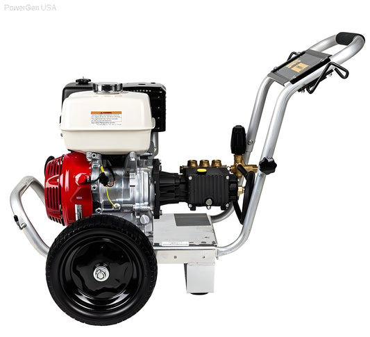 BE Power Equipment 4000 PSI 4.0 GPM GPM Gas Pressure Washer with Honda GX390 Engine and General Triplex Pump - PowerGen USA - PE-4013HWPAGEN
