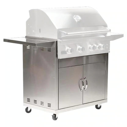 Broilmaster B-Series 32-Inch 4-Burner Marine Grade Premium Natural Gas Grill and Grill Cart in Stainless Steel - AP2-BSB324MGN