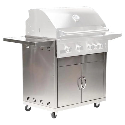 Broilmaster 32-Inch 4-Burners Premium Natural Gas Grill and Grill Cart in Stainless Steel - AP2-BSB324N