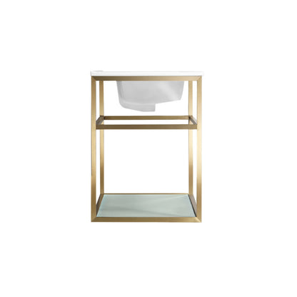 Swiss Madison Pierre 48 Single, Open Shelf, Gold Metal Frame Bathroom Vanity - SM-BV554G