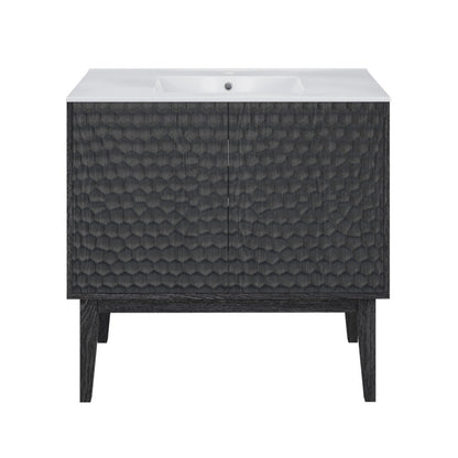 Swiss Madison Bosse 36" Freestanding Bathroom Vanity in Black Oak with Sink Top - SM-BV8802AO