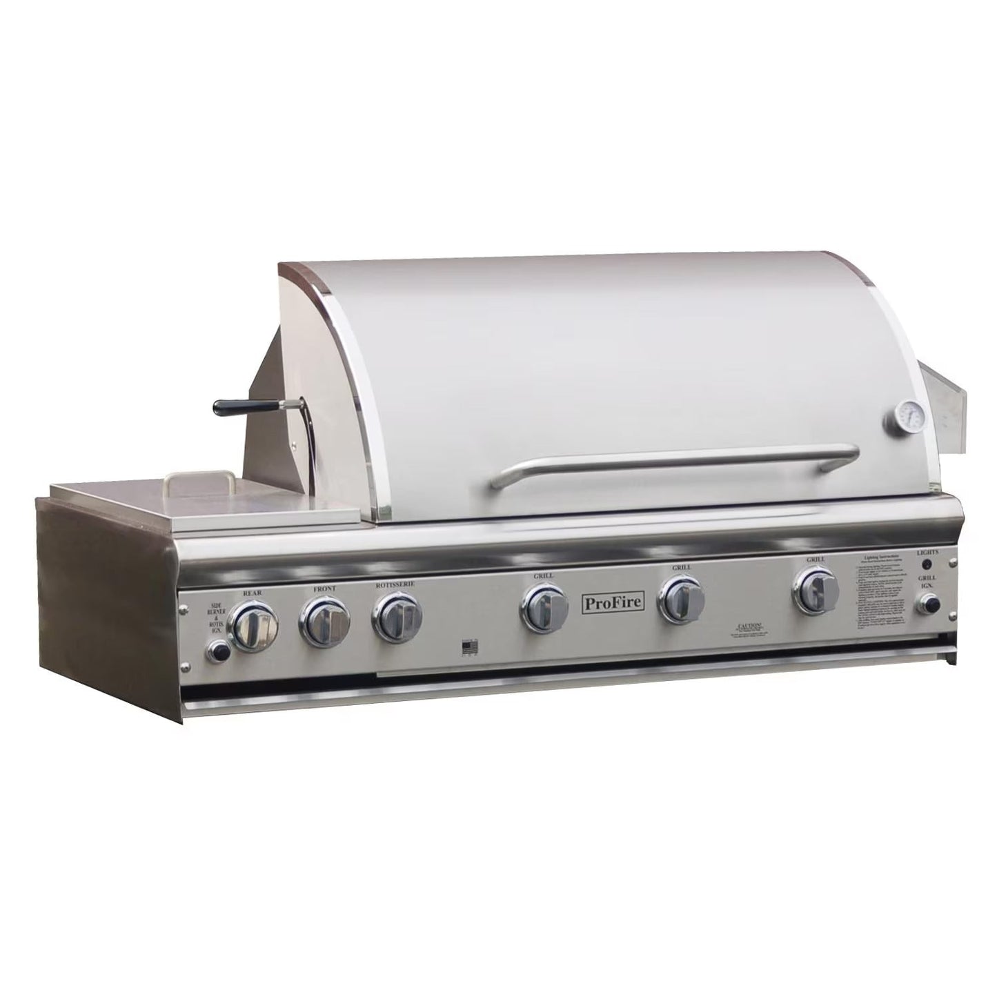 ProFire Professional Deluxe Series 48-Inch Built-In Gas Grill With Double Side Burner - PFDLX48S-P
