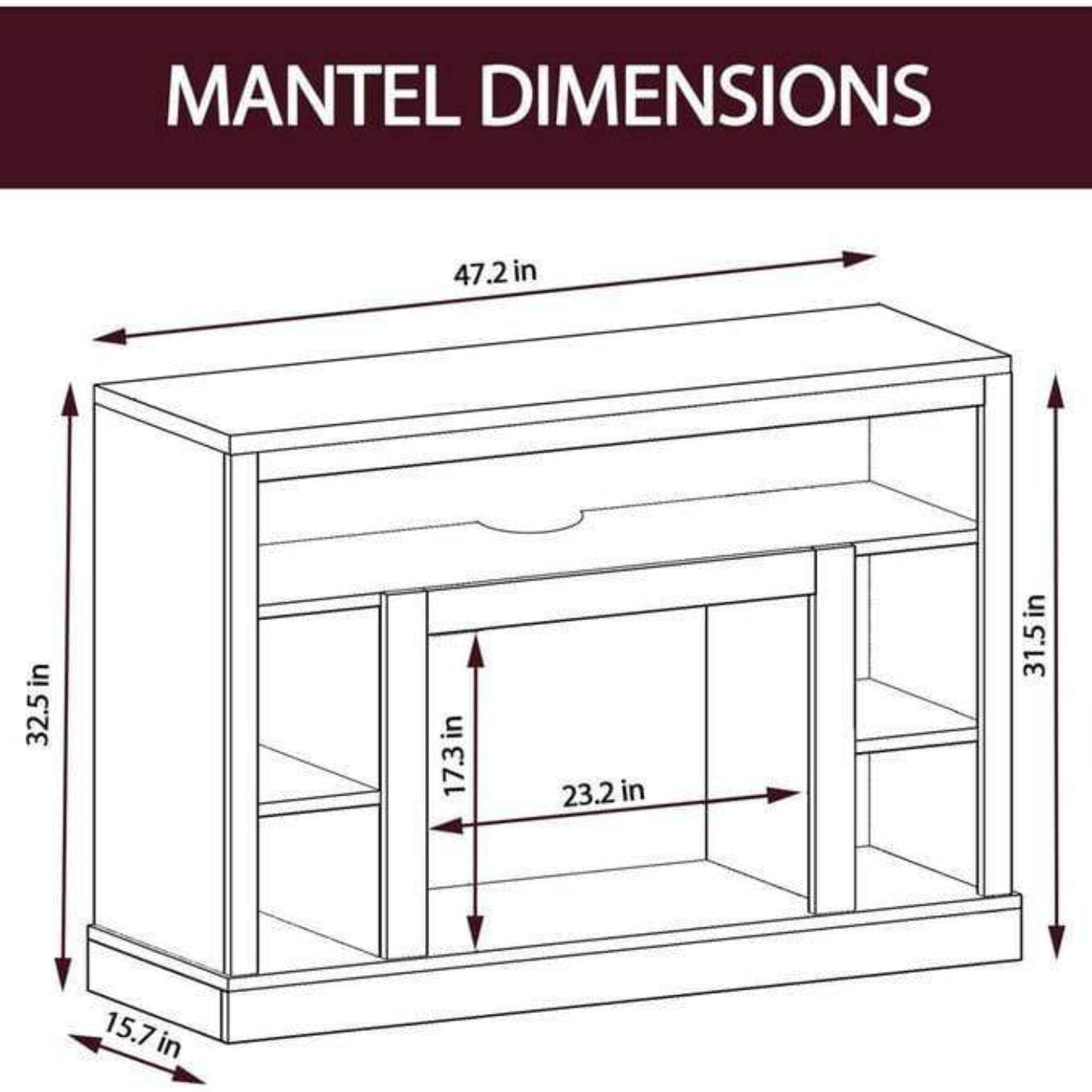 Cambridge 47 In. Electric Fireplace with a 1500W Log Insert and Cherry Mantel - CAM5021-1CHR