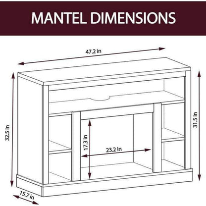 Cambridge 47 In. Electric Fireplace with a 1500W Log Insert and Cherry Mantel - CAM5021-1CHR