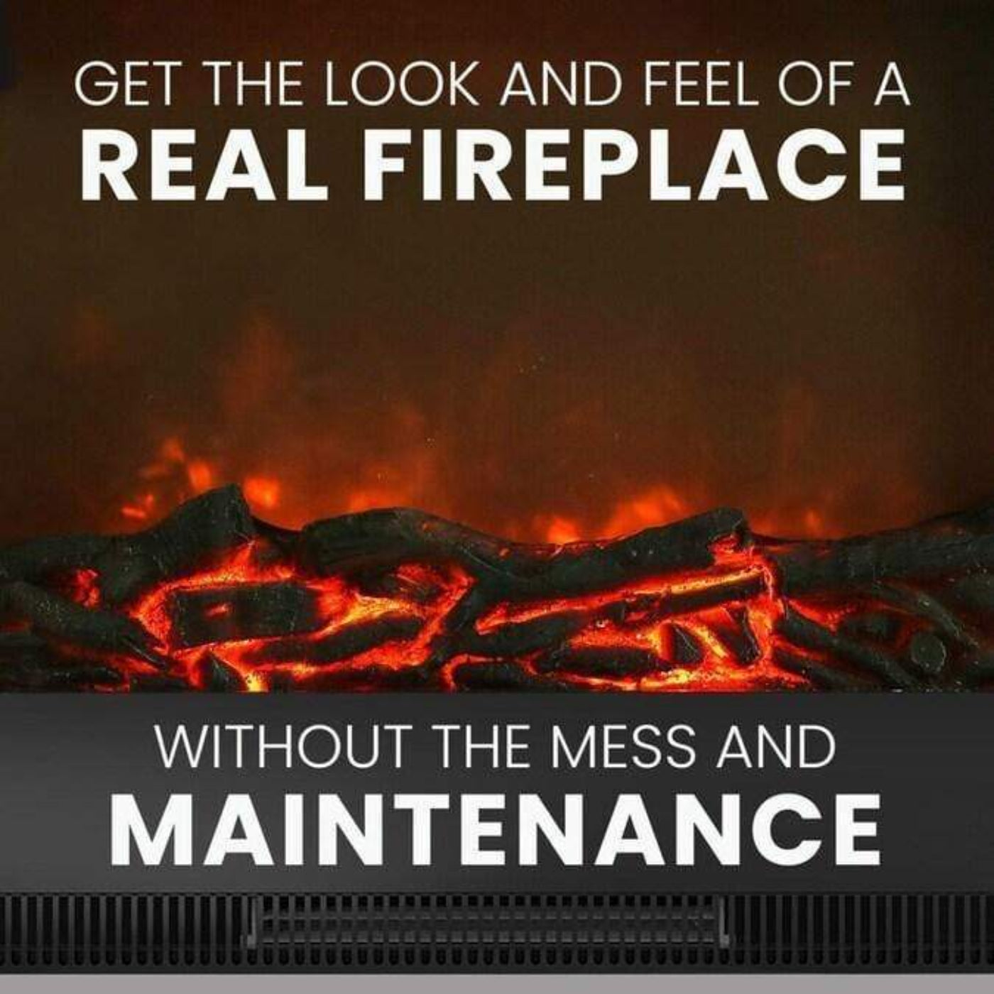 Cambridge Sienna 34 In. Electric Fireplace w/ 1500W Log Insert and Slate Blue Mantel - CAM3437-1SBL
