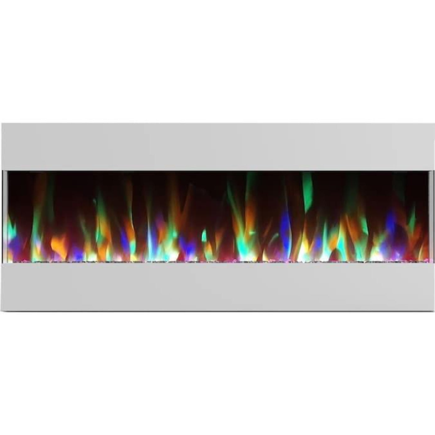 Cambridge 50 In. Recessed Wall Mounted Electric Fireplace with Crystal and LED Color Changing Display, Black - CAM50RECWMEF-1BLK