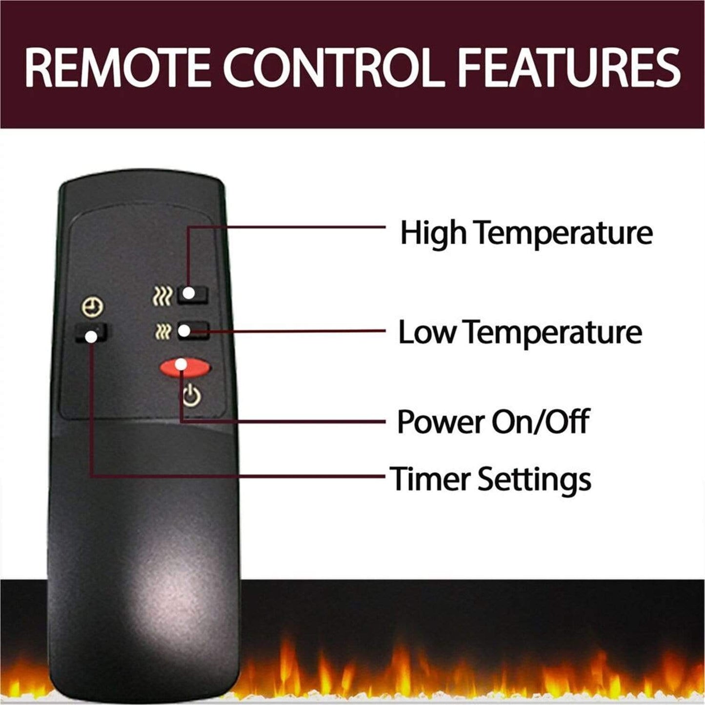 Cambridge 34-In. Sienna Electric Fireplace w/ 1500W Log Insert and Teak Mantel - CAMBR3437-1TEK