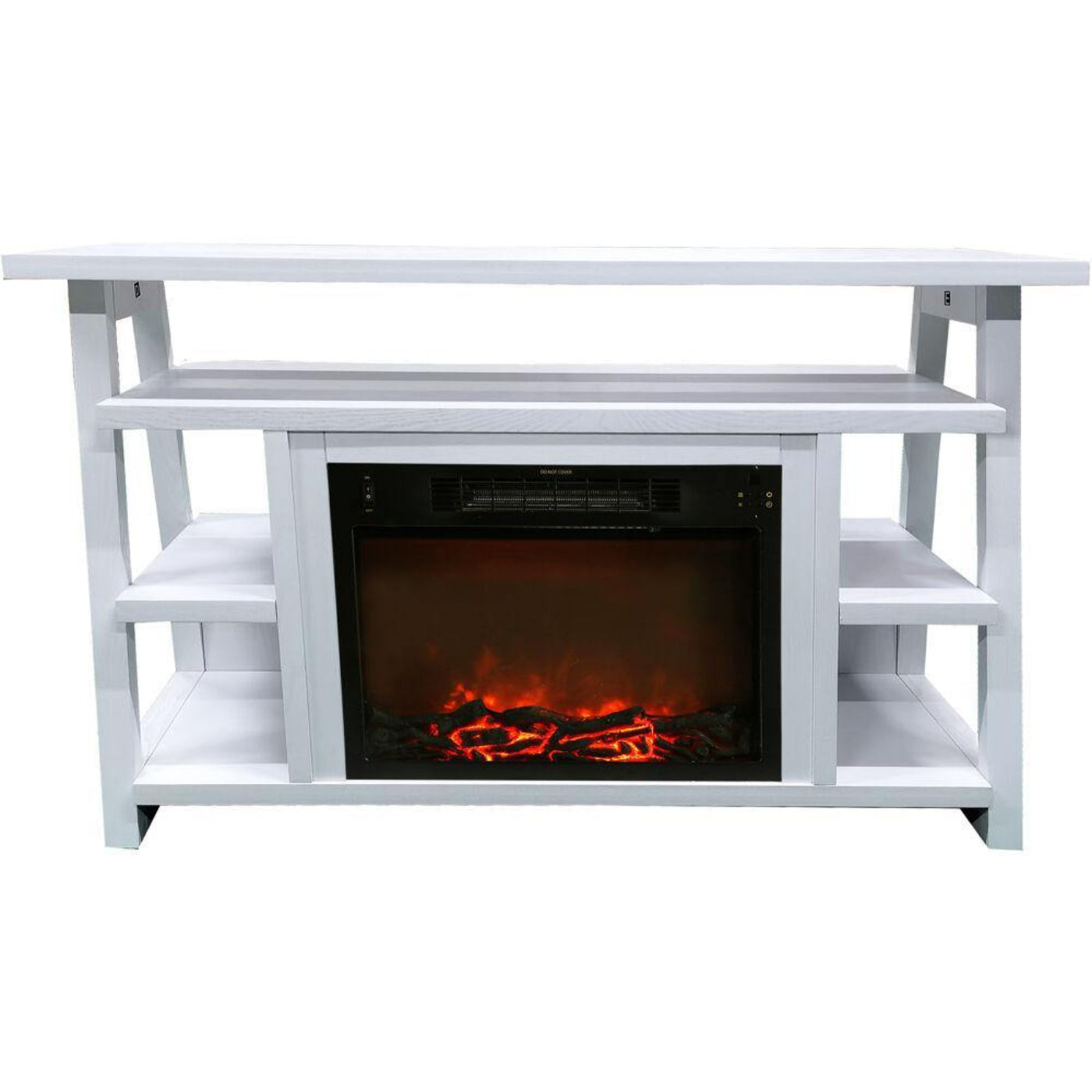 Cambridge 32-In. Sawyer Industrial Electric Fireplace Mantel with Deep Crystal Display and Color Changing Flames, Mahogany, - CAM5332-1MAHCRS