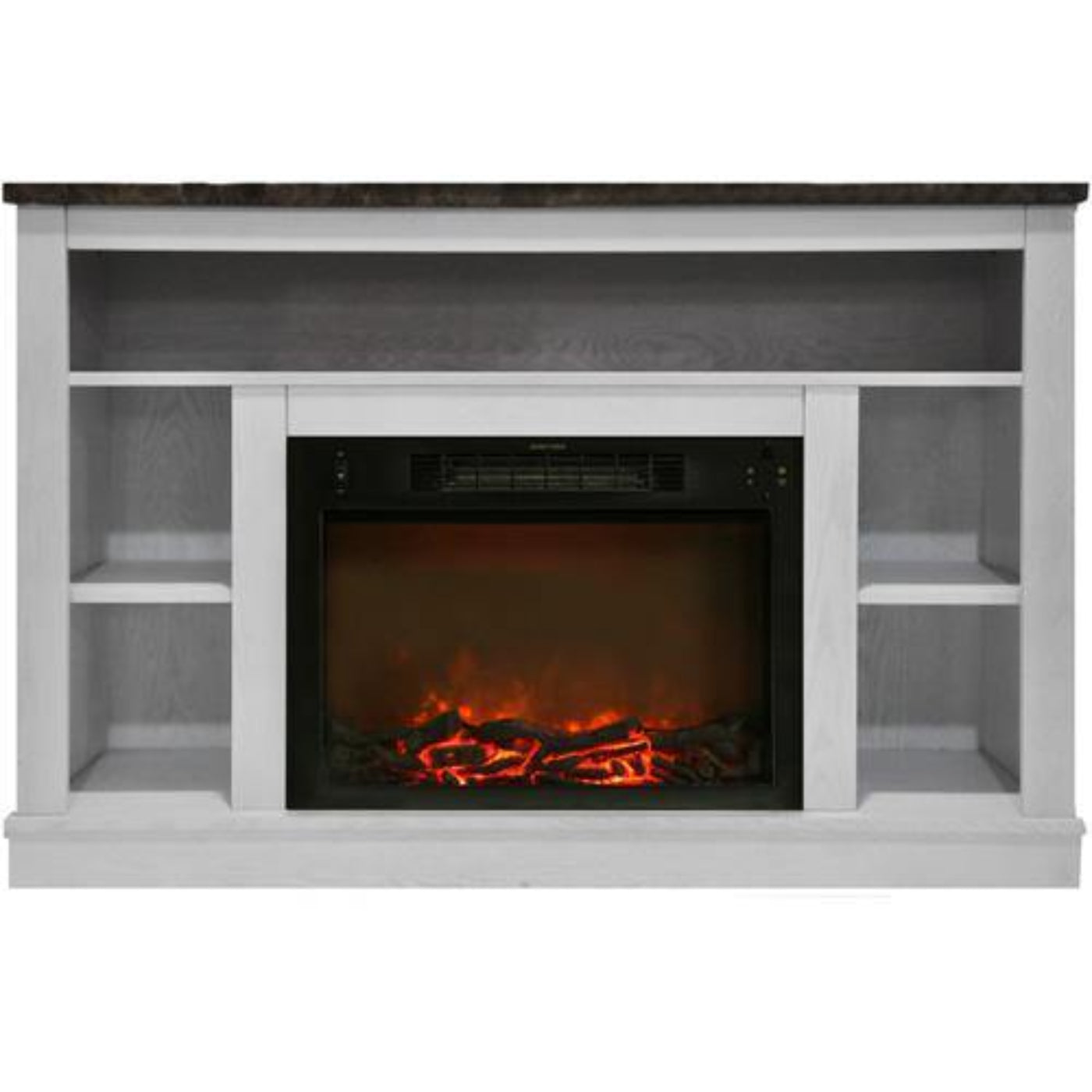 Cambridge Seville Electric Fireplace Heater with 47-In. Cherry TV Stand, Enhanced Log Display, Multi-Color Flames, and Remote Control - CAM5021-1CHRLG3