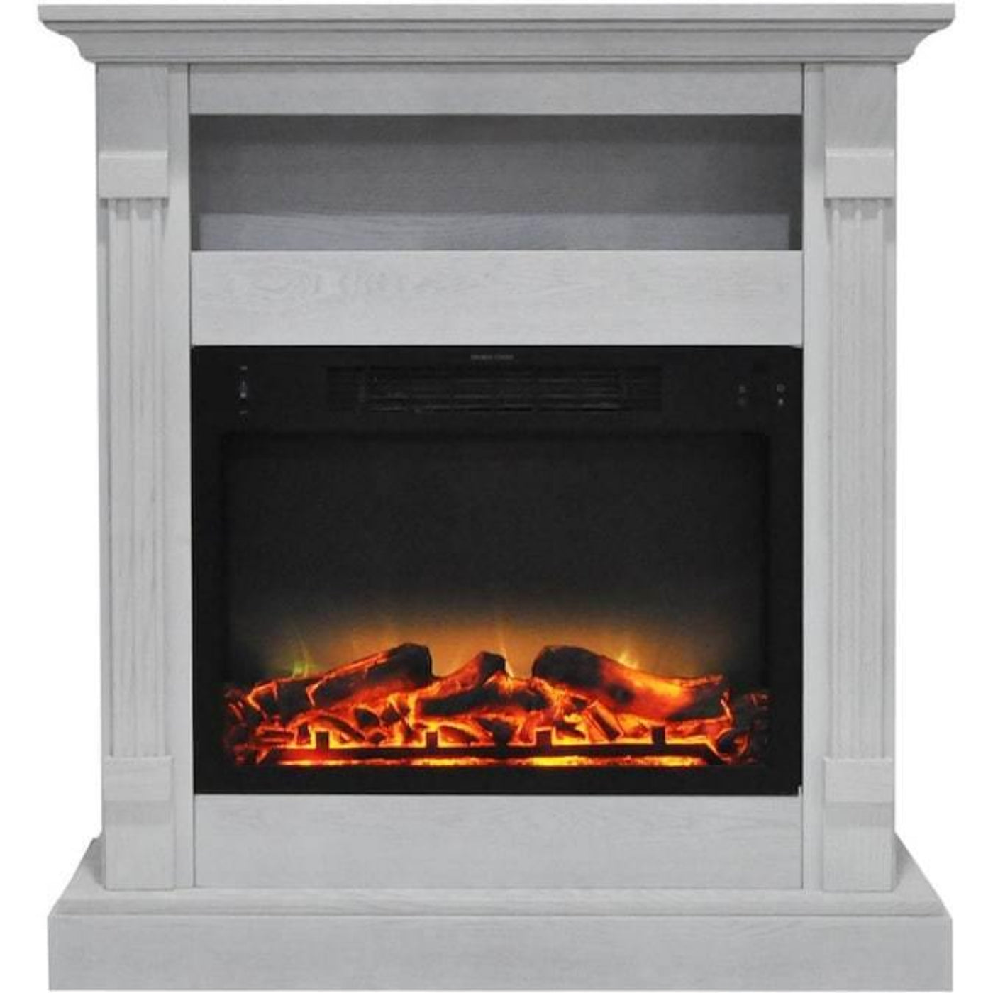 Cambridge Sienna 34 In. Electric Fireplace w/ Enhanced Log Display and Walnut Mantel - CAM3437-1WALLG2