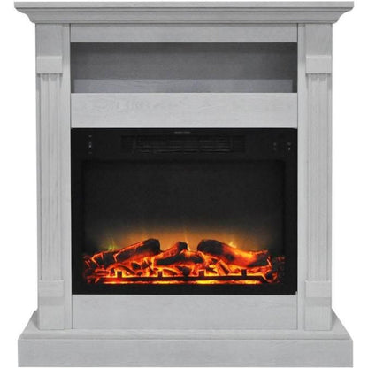 Cambridge Sienna 34 In. Electric Fireplace w/ Enhanced Log Display and Walnut Mantel - CAM3437-1WALLG2