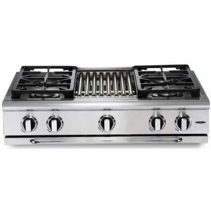 Capital 36" Precision Gas Rangetop, 4 Sealed Burners, Power Wok - GRT364WN