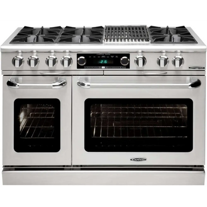 Capital 48" Connoisseurian Dual Fuel Range, 6 Open Burners, BBQ - COB484B2N