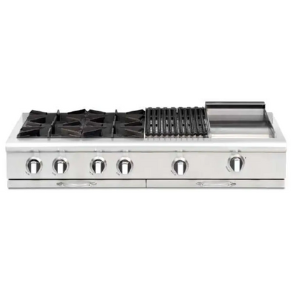 Capital 48" Culinarian Gas Rangetop, 6 Open Burners, Griddle - CGRT484G2N