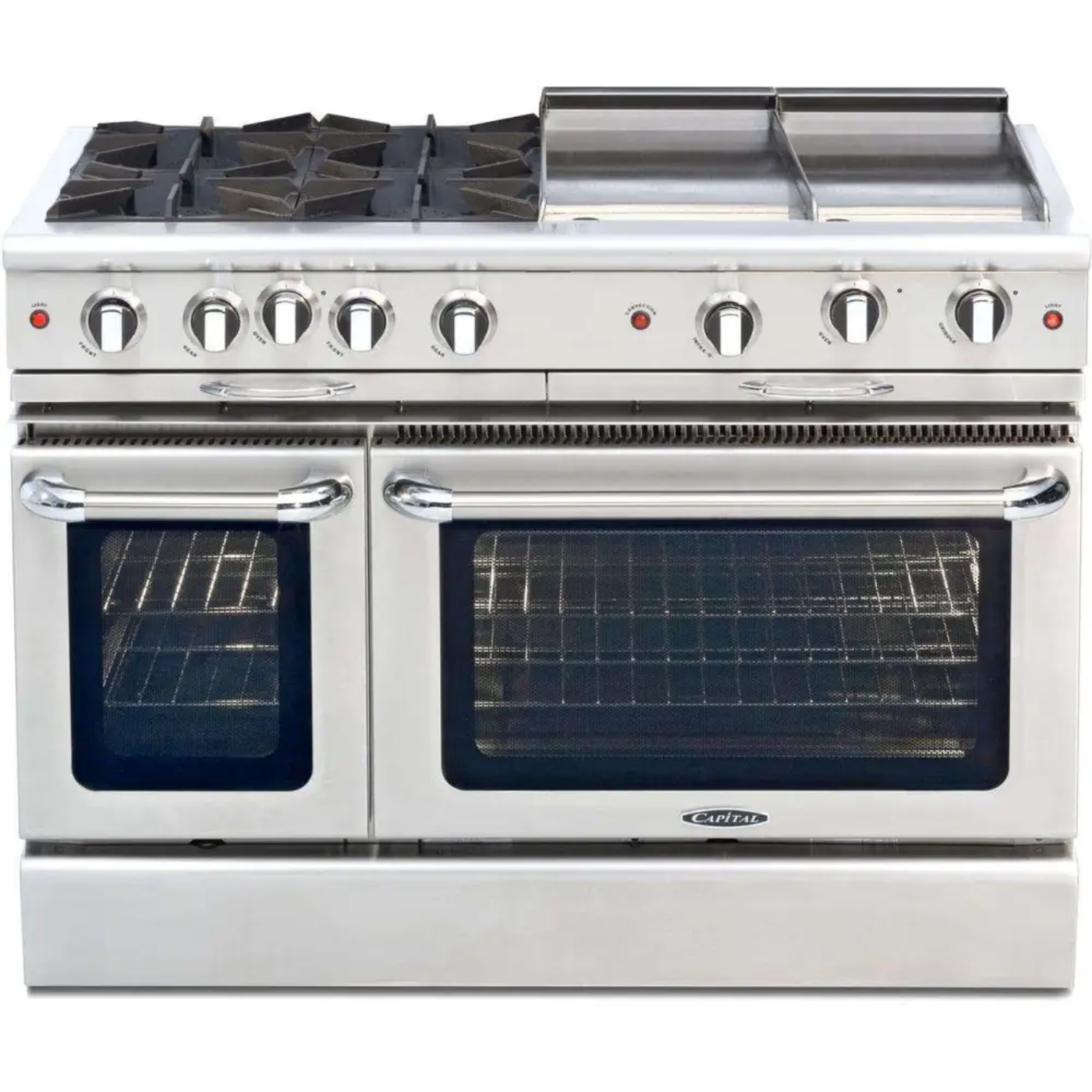 Capital 48" Culinarian Self Clean Gas Range, 4 Open Burners, Griddle - CGSR484GGN
