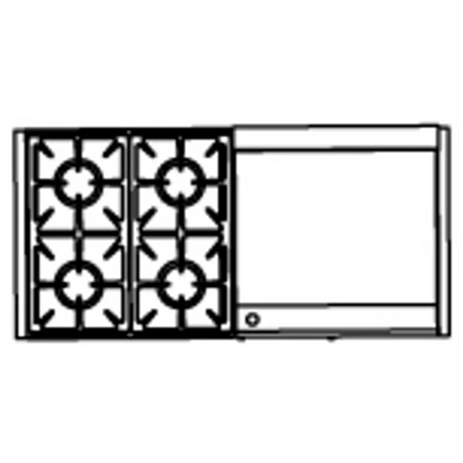 Capital 48" Precision Self Clean Gas Range, 4 Sealed Burners, Griddle - GSCR484GN